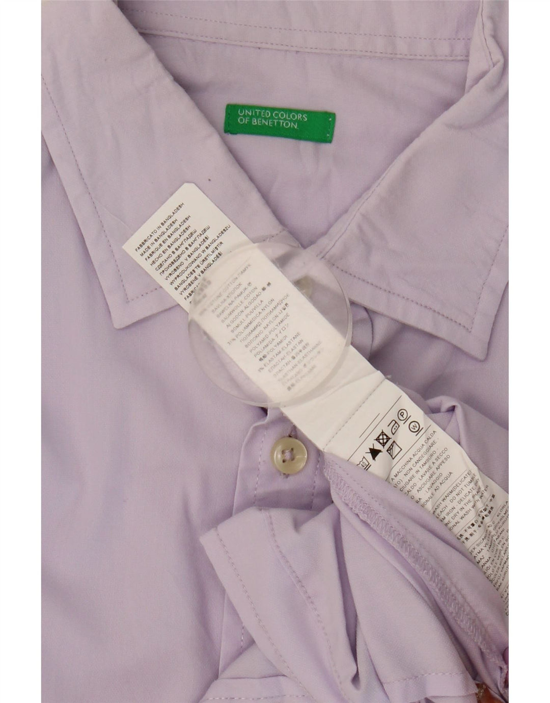 Camicia Benetton Uomo Viola Medio Cotone