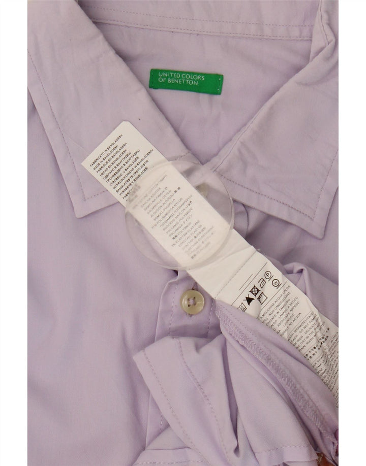 Camicia Benetton Uomo Viola Medio Cotone