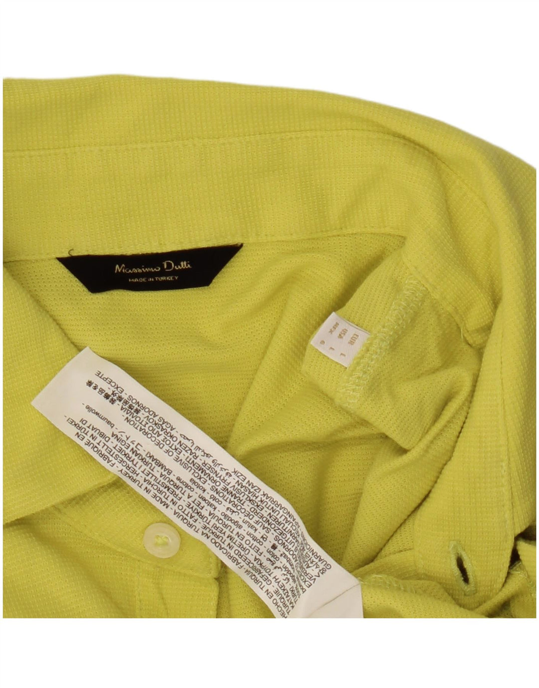 Polo Uomo Massimo Dutti Large Giallo In Cotone
