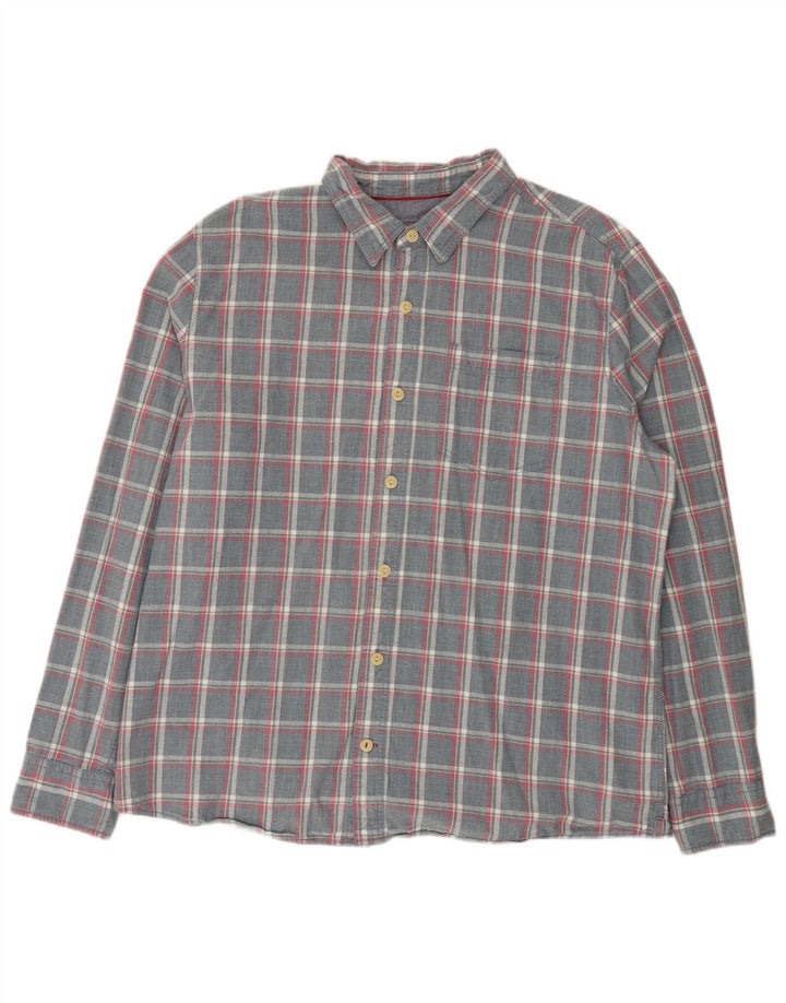 Camicia da uomo vestibilità regolare Fat Face 2XL cotone scozzese grigio
