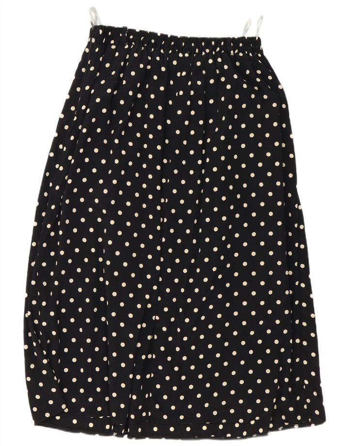 Gonna a pieghe vintage da donna W32 grande nera maculata