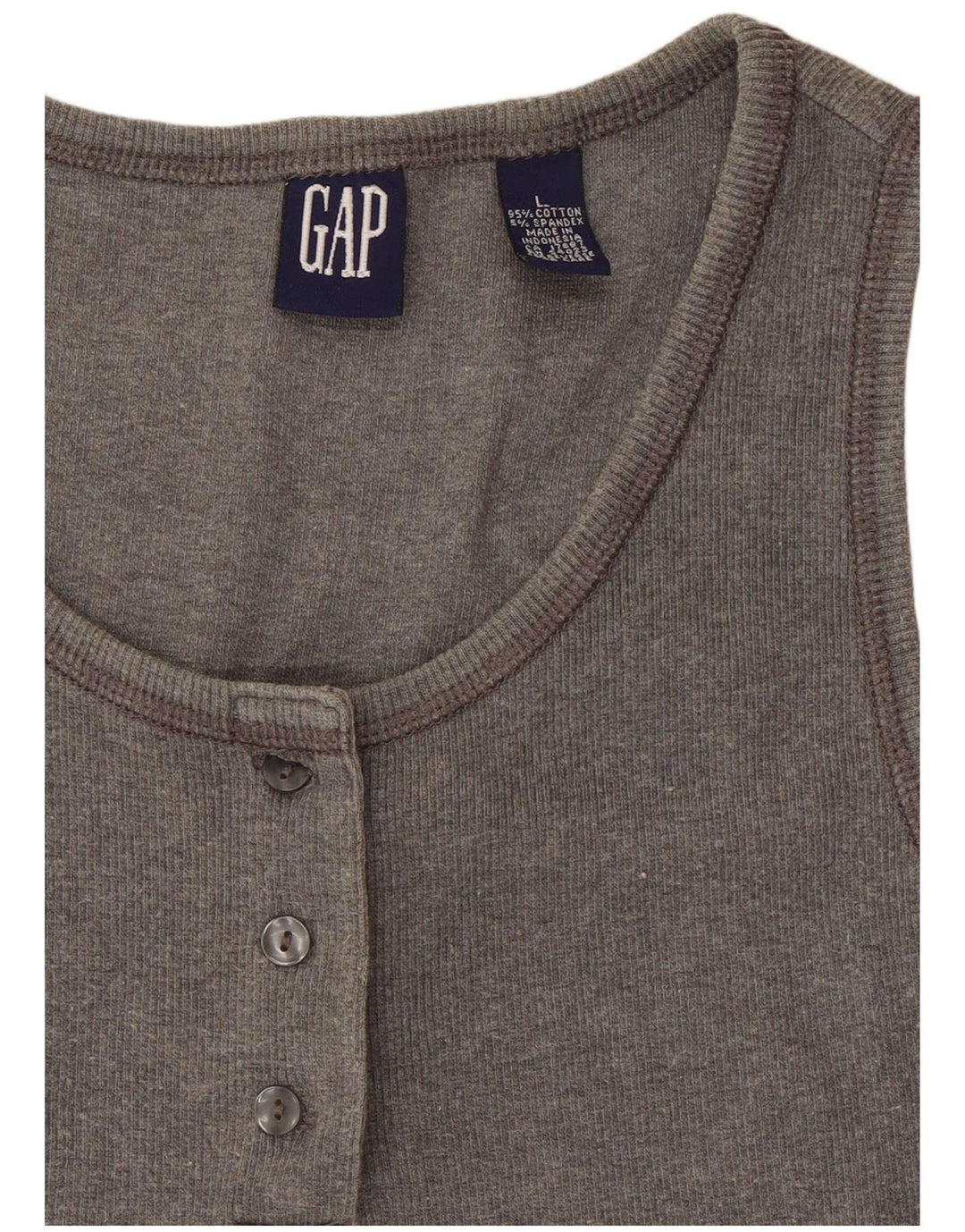 Canotta corta da donna Gap UK 14 grande cotone grigio