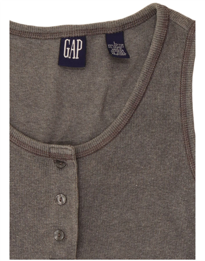 Canotta corta da donna Gap UK 14 grande cotone grigio