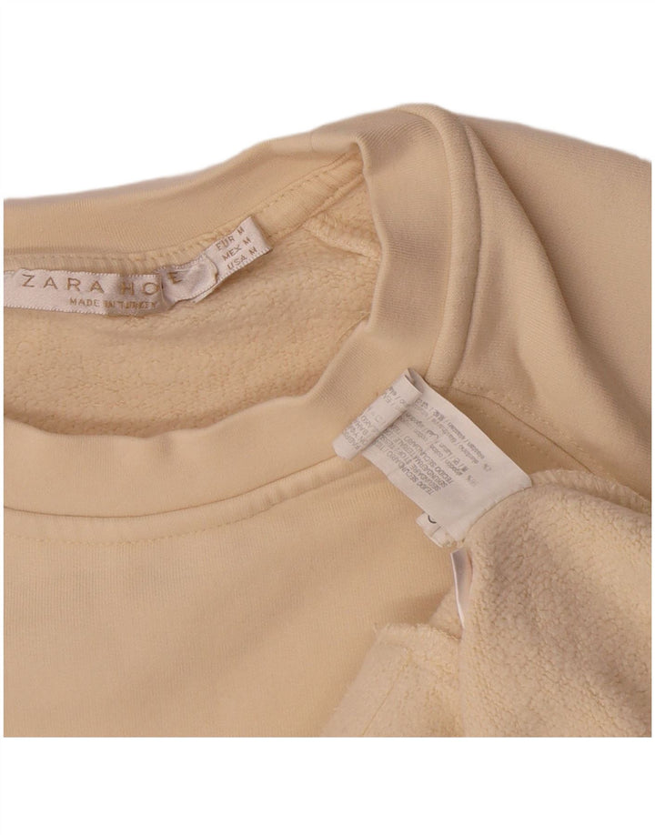 Felpa Zara da donna maglione UK 14 cotone beige medio