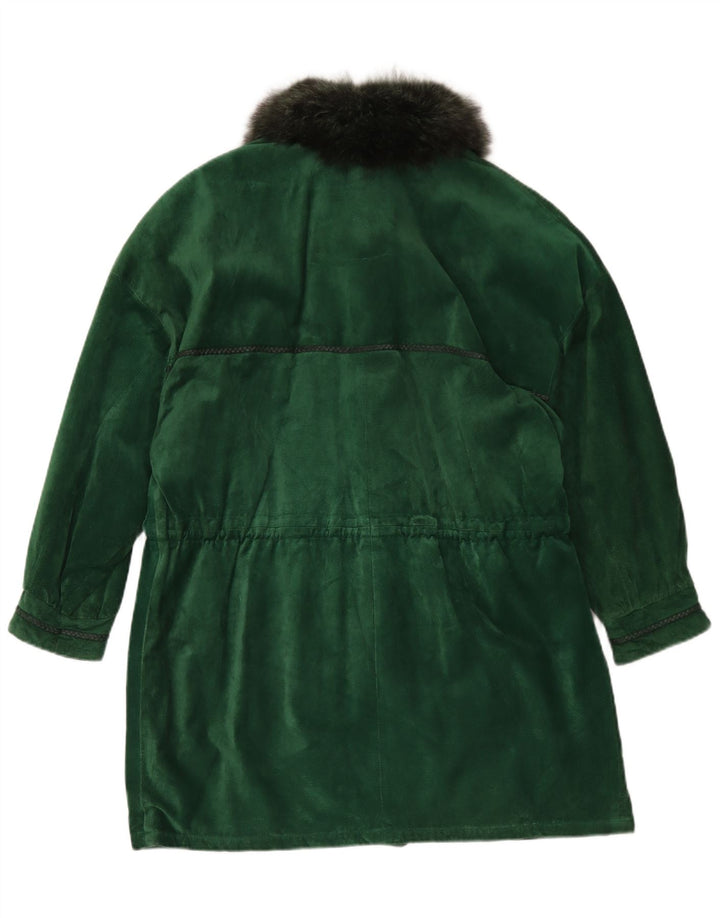 Soprabito oversize in pelle scamosciata da donna Vinci UK 18 XL Verde