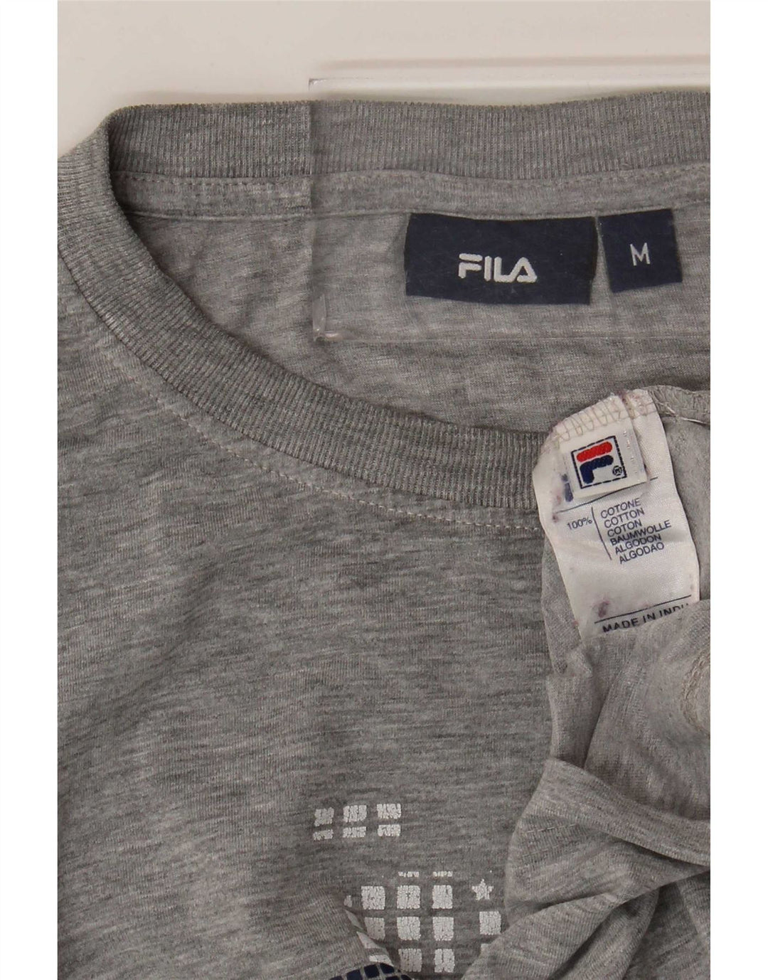 T-shirt grafica da uomo Fila Top in cotone grigio medio