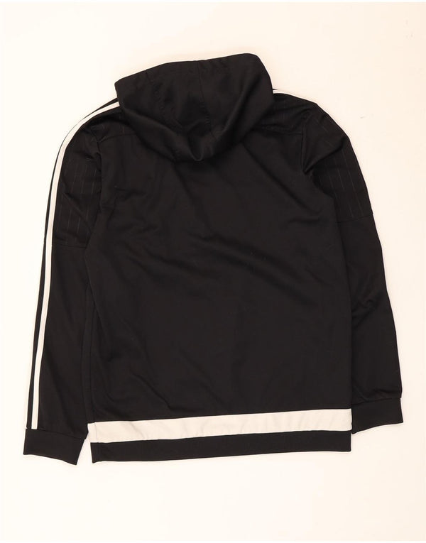 Adidas Mens Graphic Hoodie Jumper Medium Black Colourblock Polyester