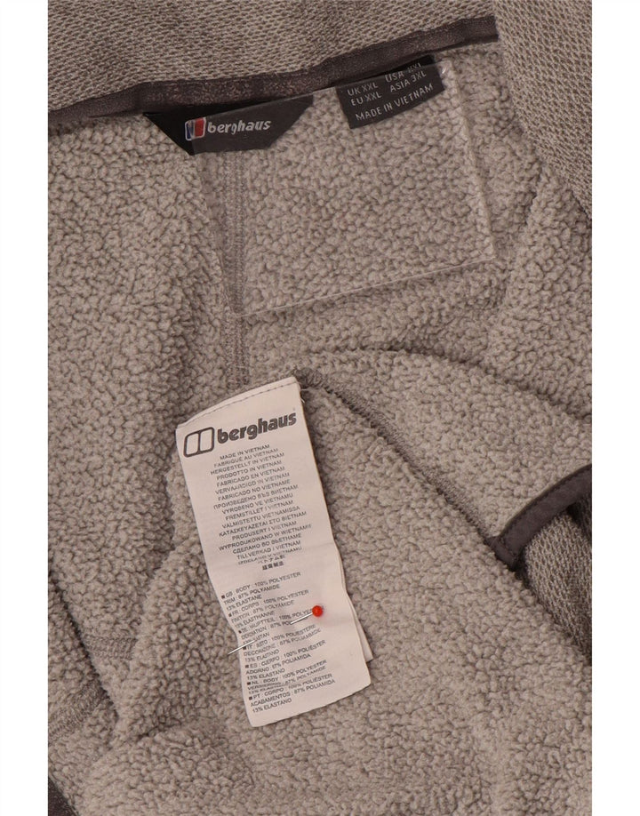 Felpa con collo con zip da uomo Berghaus Maglione 2XL Poliestere grigio