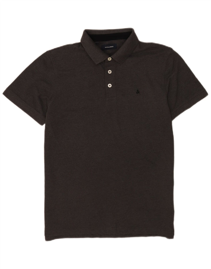 Polo da uomo Jack & Jones grande in cotone grigio