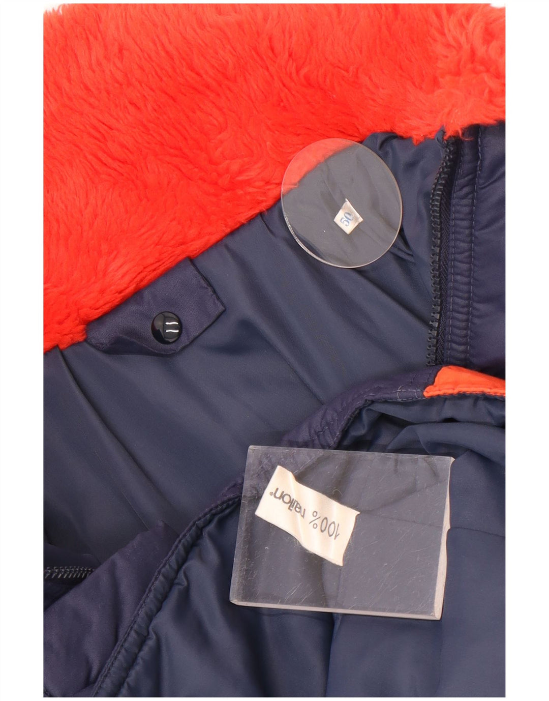 Giacca a vento vintage da donna IT 50 XL Nylon color block blu navy