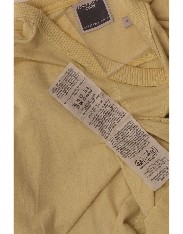 JACK & JONES T-shirt da uomo grande grande in cotone giallo