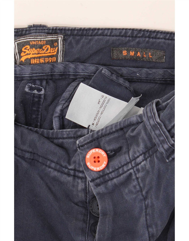 Pantaloncini cargo da uomo Superdry piccoli W29 in cotone blu navy