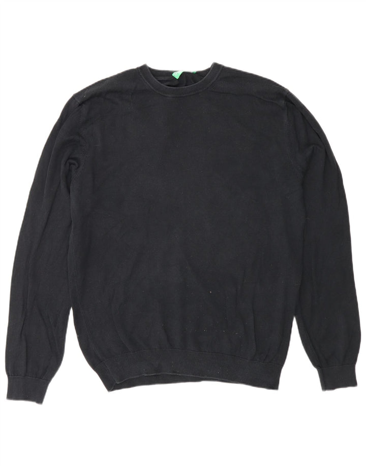 Maglione maglione girocollo da uomo Benetton medio nero classico
