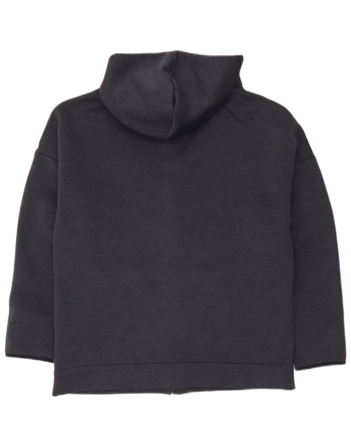 Giacca da ginnastica da uomo con cappuccio grafico Adidas grande in poliestere blu navy
