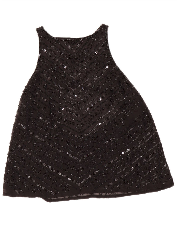 Topshop Camicetta senza maniche da donna Top UK 12 Poliestere nero medio