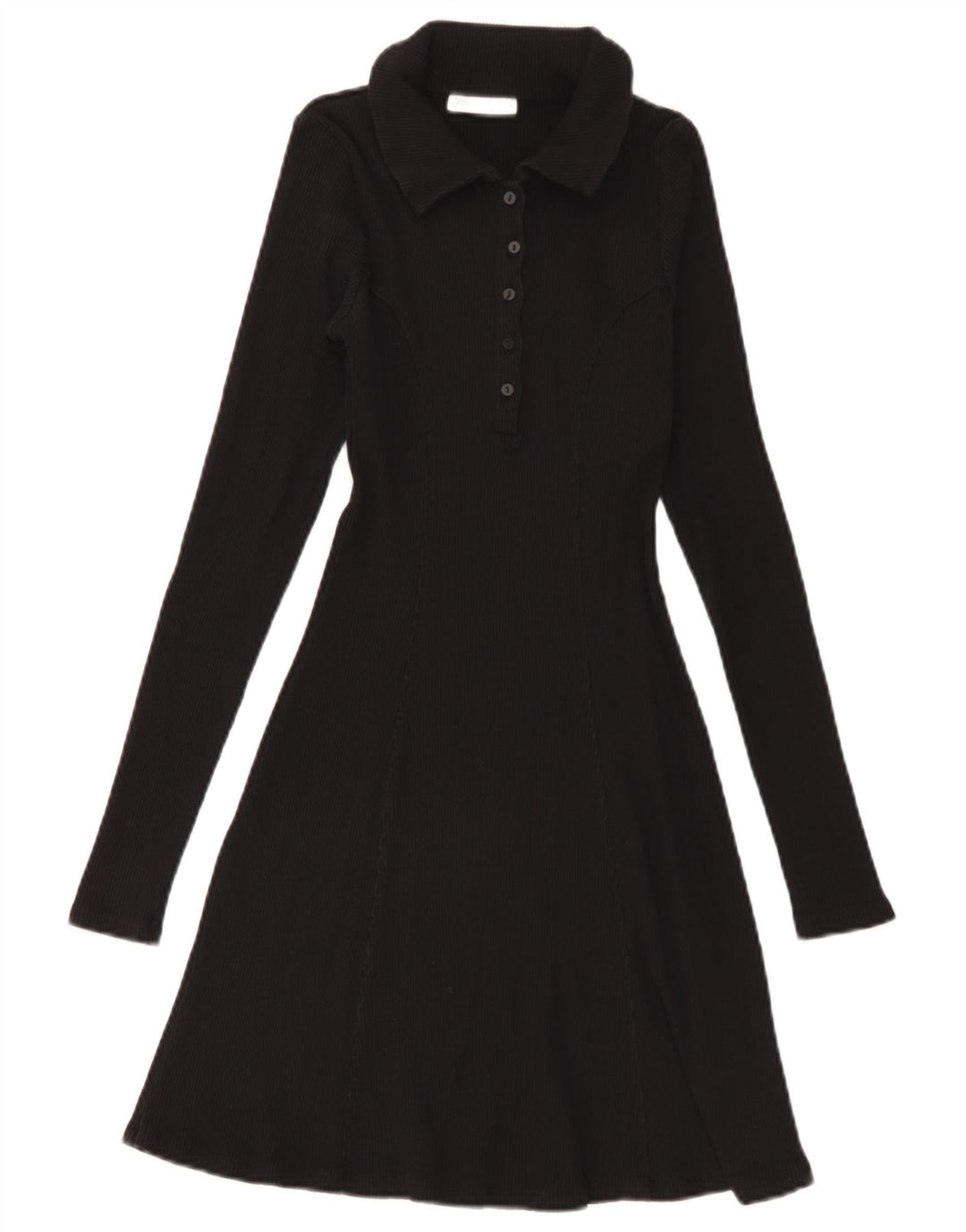 Abito polo a maniche lunghe da donna Zara UK 12 medio nero