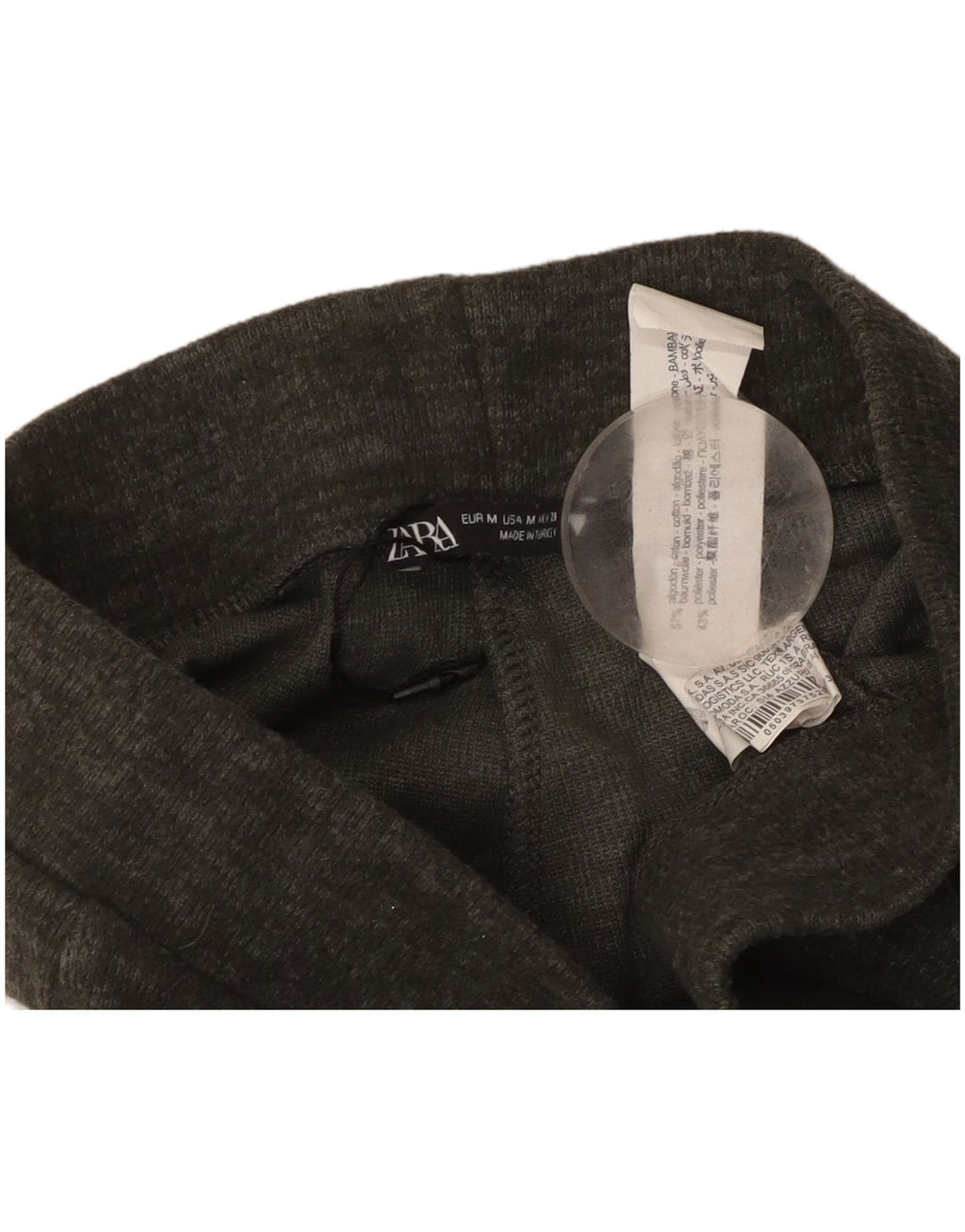 Pantaloni da tuta da donna Zara UK 12 Cotone screziato grigio medio