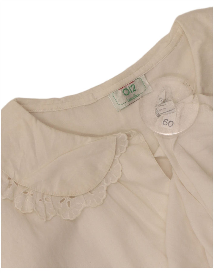 Camicetta da donna Benetton UK 8 Small in cotone bianco sporco