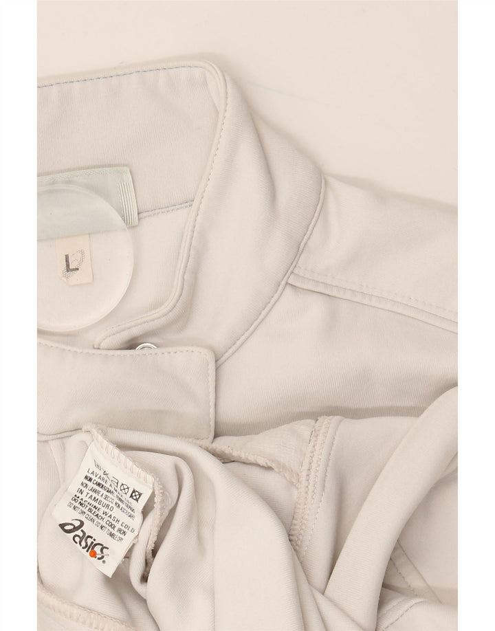 Giacca da tuta da donna ASICS UK 14 Large bianca in poliammide