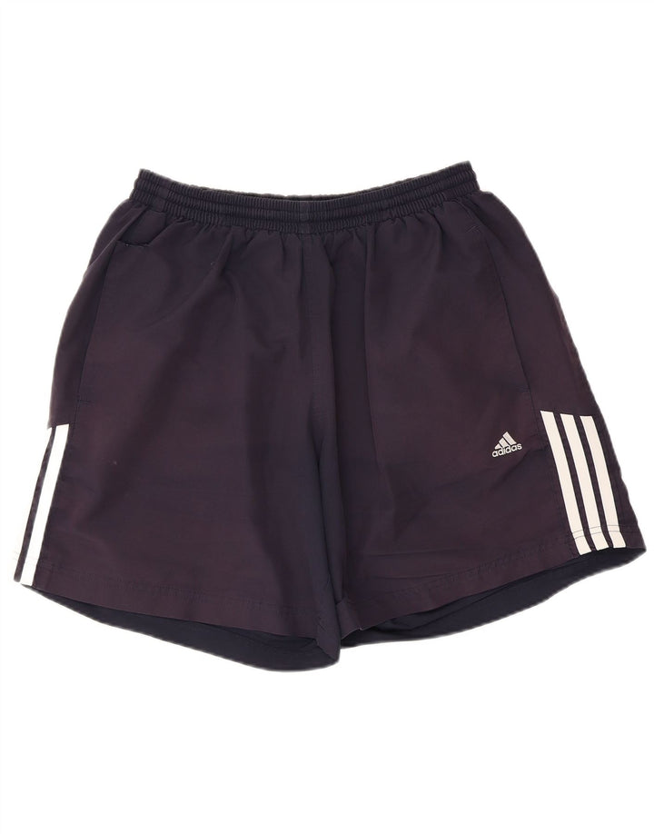 Pantaloncini sportivi da uomo Adidas medi in poliestere blu navy