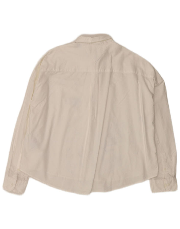 Camicia oversize da donna Tommy Hilfiger UK 14 cotone bianco medio