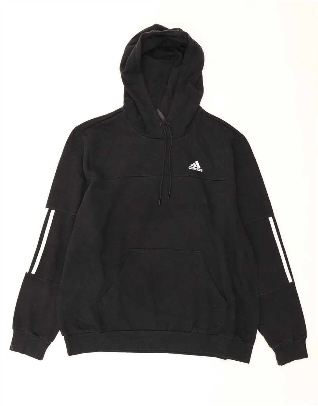 Maglione oversize con cappuccio da donna ADIDAS UK 16/18 grande cotone nero