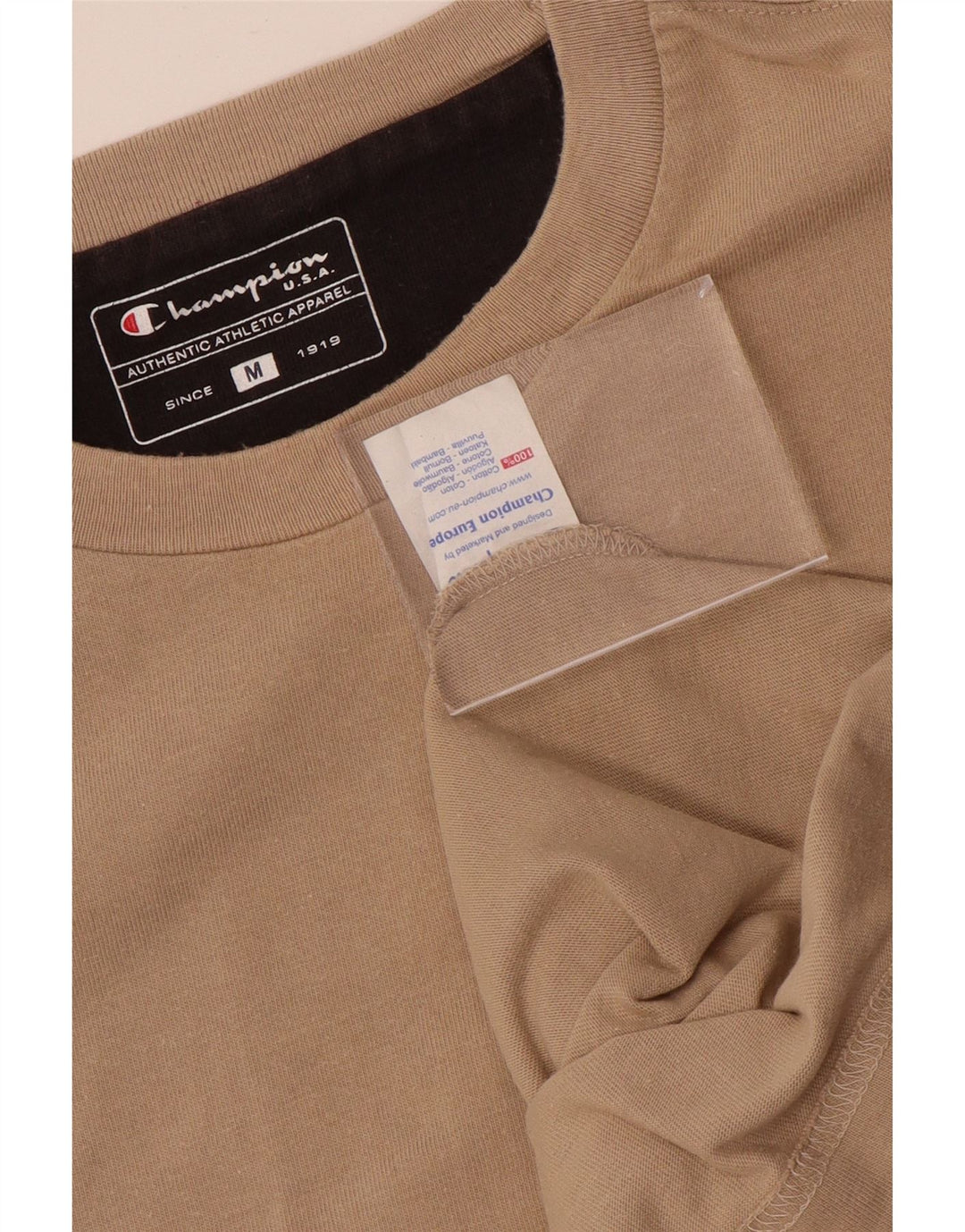 T-shirt da uomo CHAMPION Top in cotone beige medio