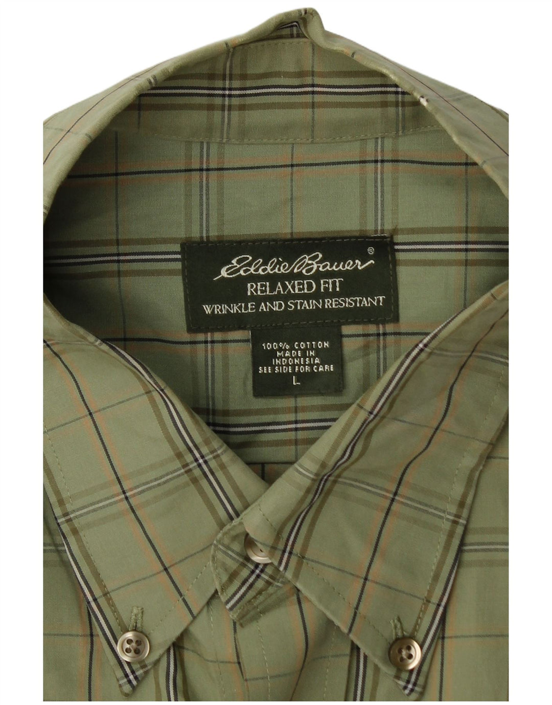 EDDIE BAUER Camicia da uomo dalla vestibilità rilassata, in cotone a quadri verdi grandi