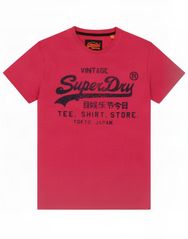 T-shirt grafica da uomo Superdry Top Small in cotone rosa