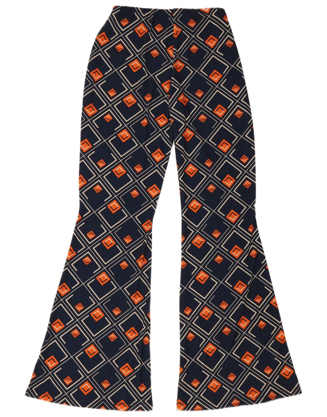 Pantaloni a zampa da donna Zara medi W28 L32 blu navy geometrici