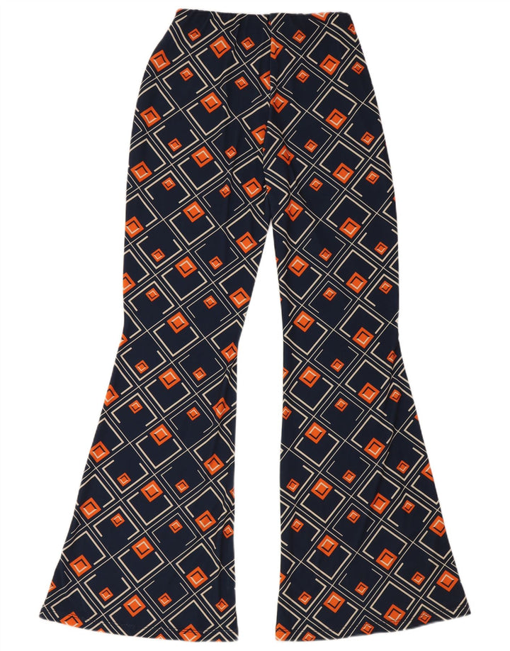 Pantaloni a zampa da donna Zara medi W28 L32 blu navy geometrici