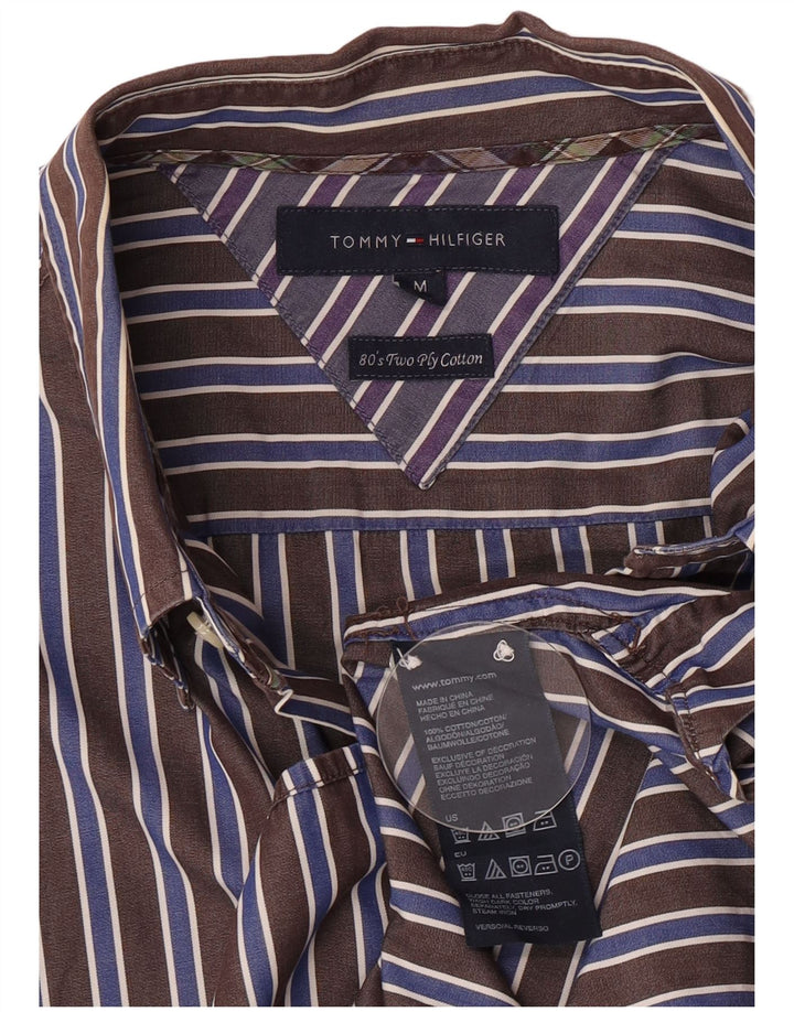 Camicia da uomo Tommy Hilfiger in cotone a righe marrone medio