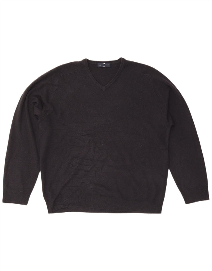Maglione da uomo Marks & Spencer Blue Harbour con scollo a V grande blu navy