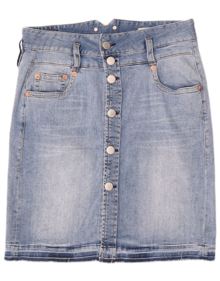 Gonna in denim da donna Herrlicher W29 cotone blu medio