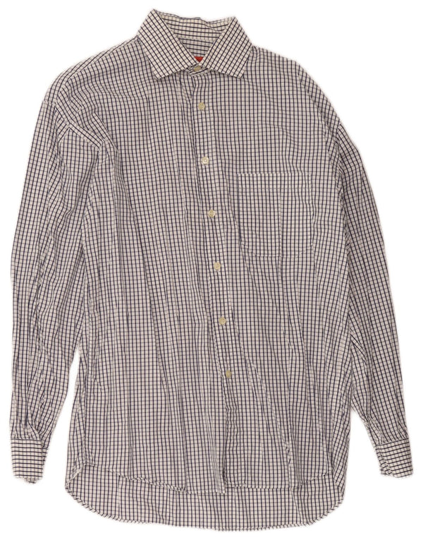 Camicia da uomo Ungaro Taglia 39 15 1/2 Medium White Check