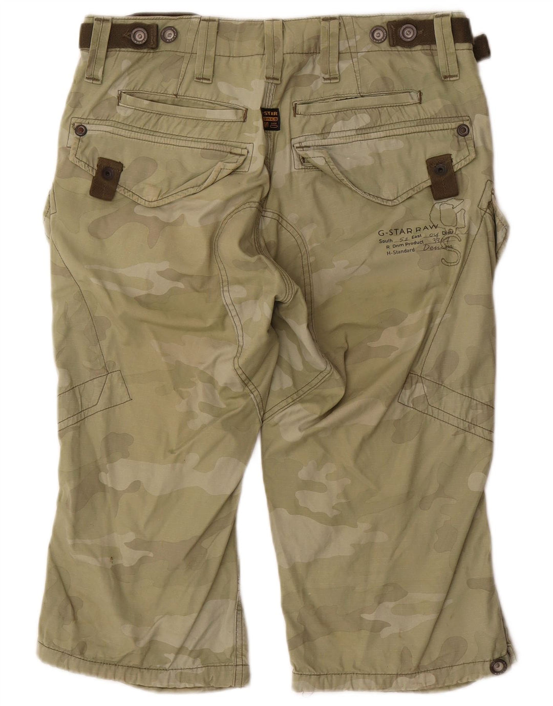 Pantaloncini bermuda cargo da uomo G-STAR medi W34 cotone mimetico kaki