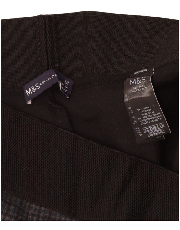 Marks & Spencer Leggings Capri da donna UK 18 XL Poliestere a quadretti blu navy