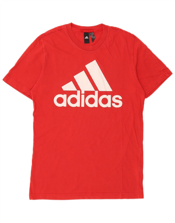 T-shirt grafica da uomo Adidas Top piccola in cotone rosso