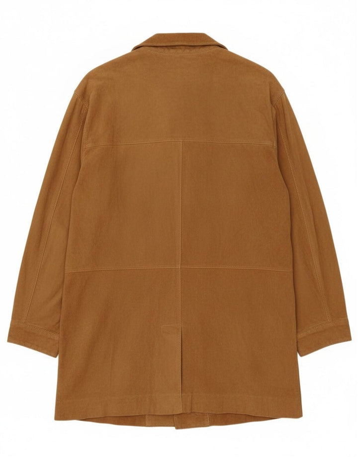 Soprabito vintage da donna in pelle scamosciata IT 42 in pelle beige medio
