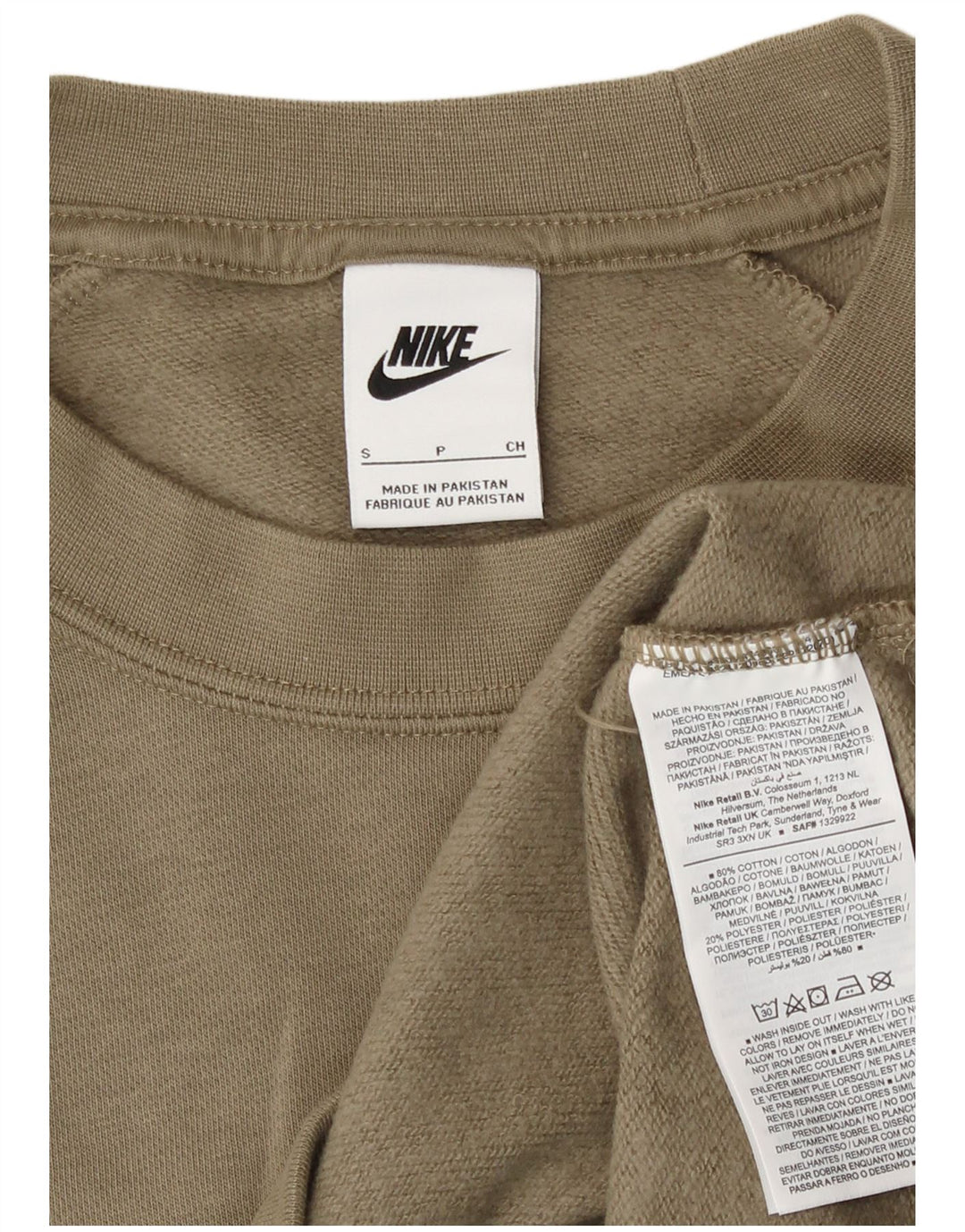 Nike Felpa da Uomo Maglione Piccolo Kaki Cotone Sportivo