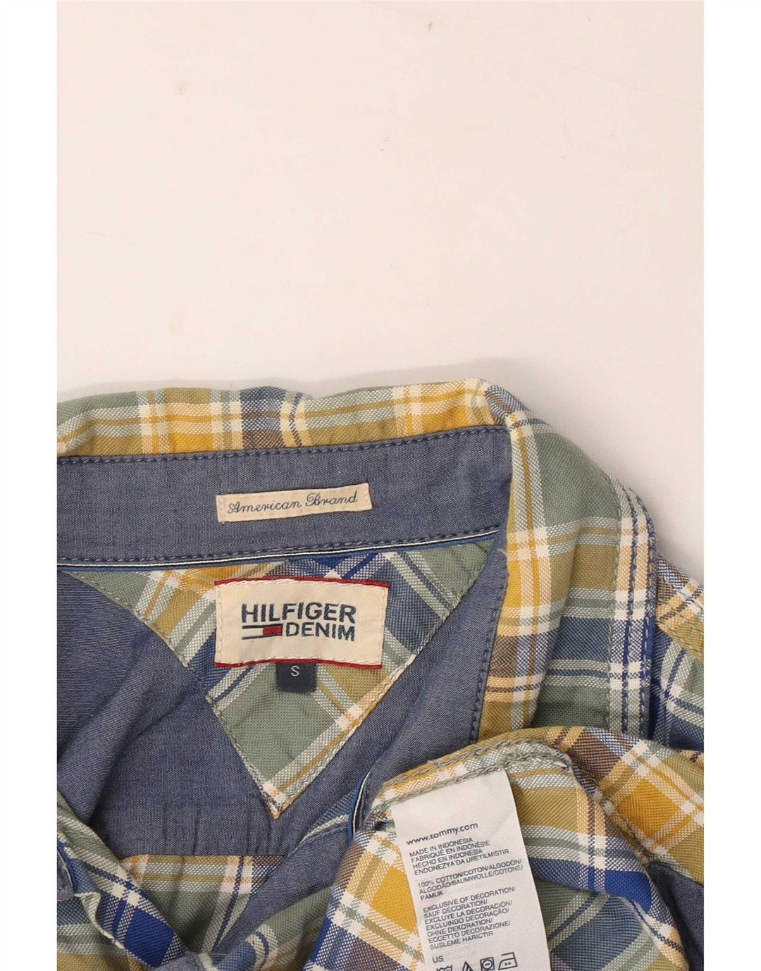Camicia da uomo Tommy Hilfiger piccola in cotone a quadri multicolore