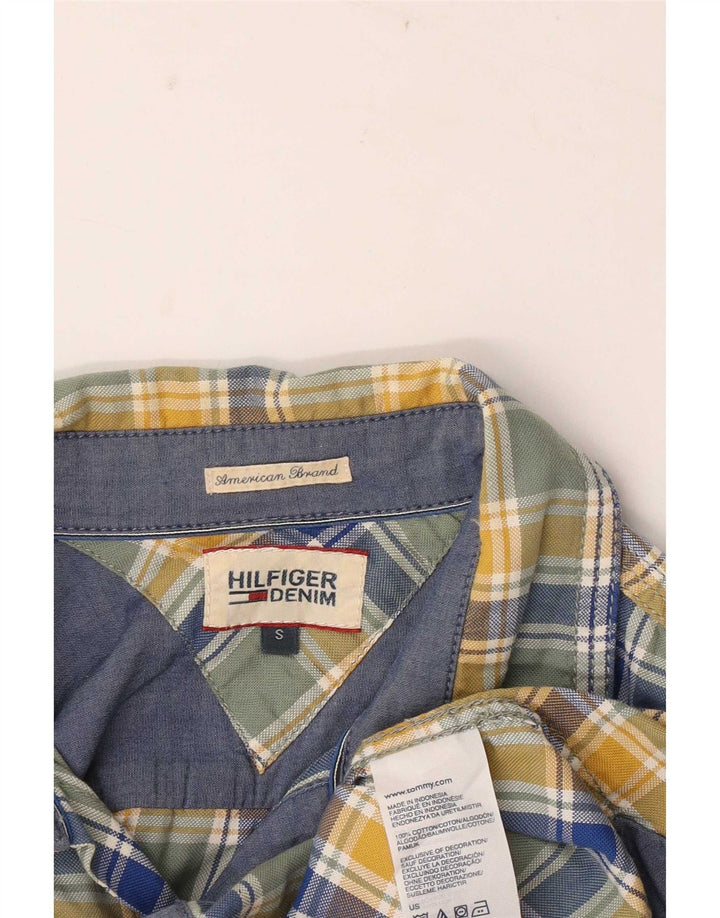 Camicia da uomo Tommy Hilfiger piccola in cotone a quadri multicolore