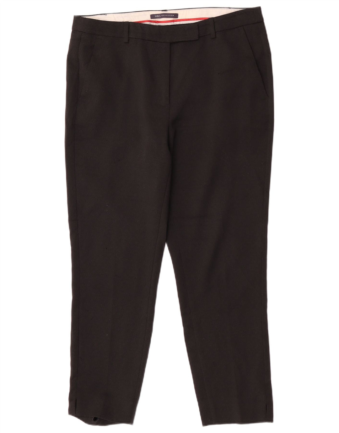 Pantaloni da abito slim da donna Marks & Spencer UK 12 medi W32 L25 neri