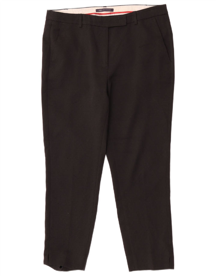 Pantaloni da abito slim da donna Marks & Spencer UK 12 medi W32 L25 neri