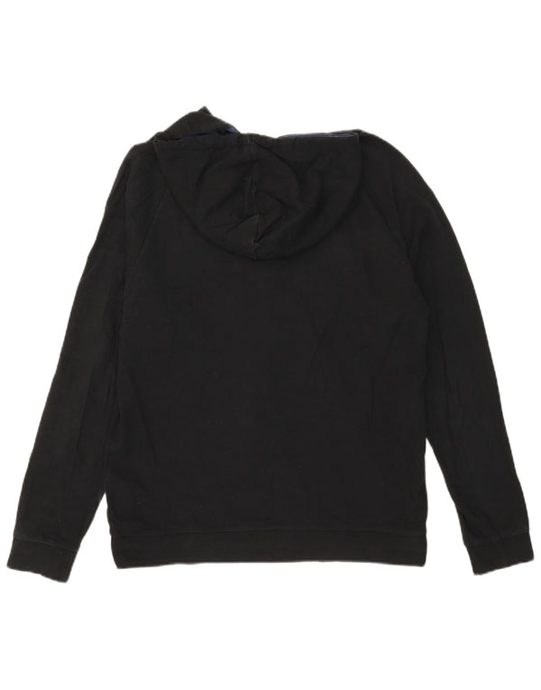 Maglione con cappuccio e zip da uomo Hugo Boss piccolo in cotone color block nero