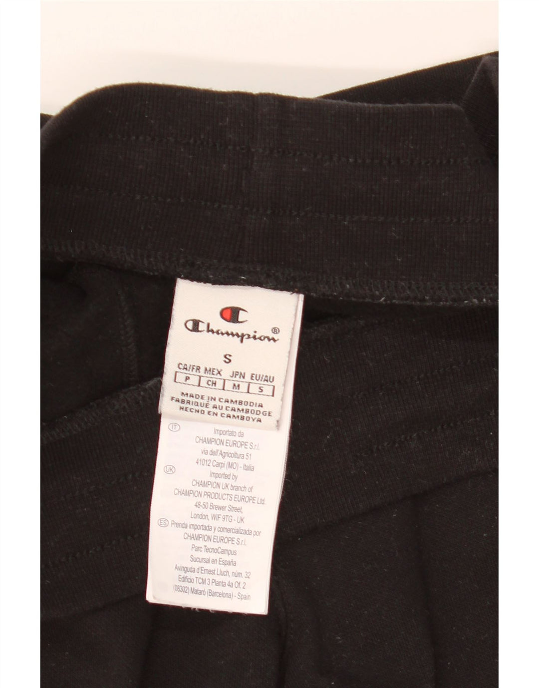 Pantaloni da tuta da uomo Champion piccoli in cotone nero