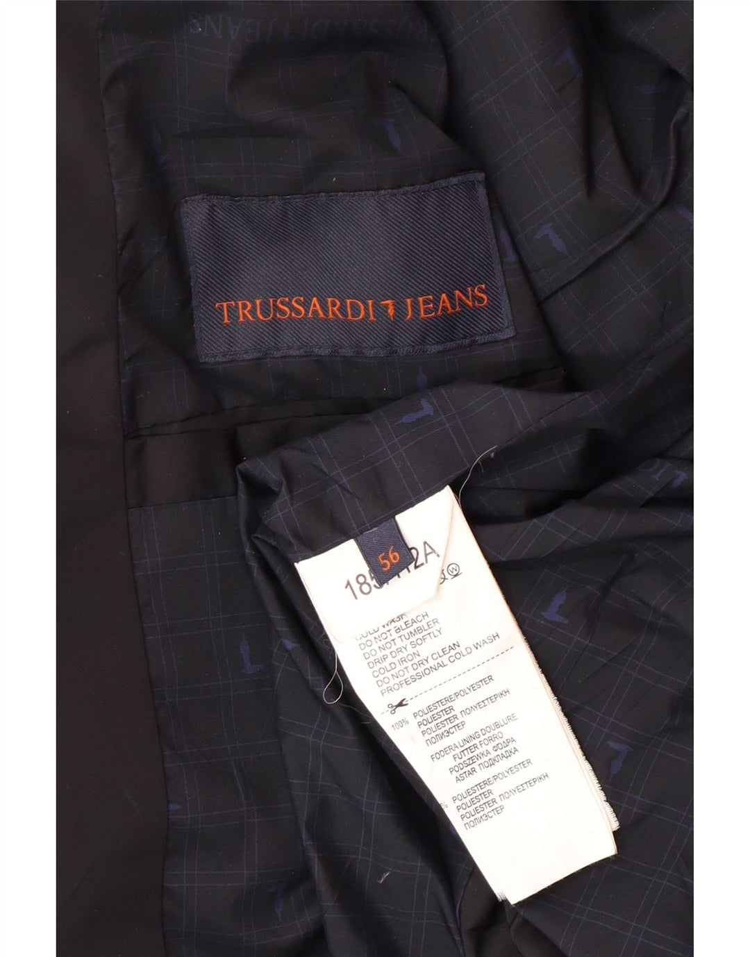 Giubbotto Imbottito Uomo TRUSSARDI JEANS IT 56 3XL Nero Poliestere