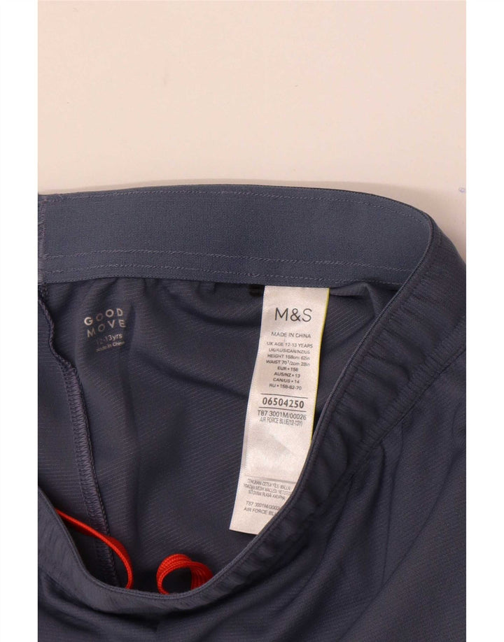 Pantaloncini sportivi da ragazzo Marks & Spencer 12-13 anni in poliestere blu navy
