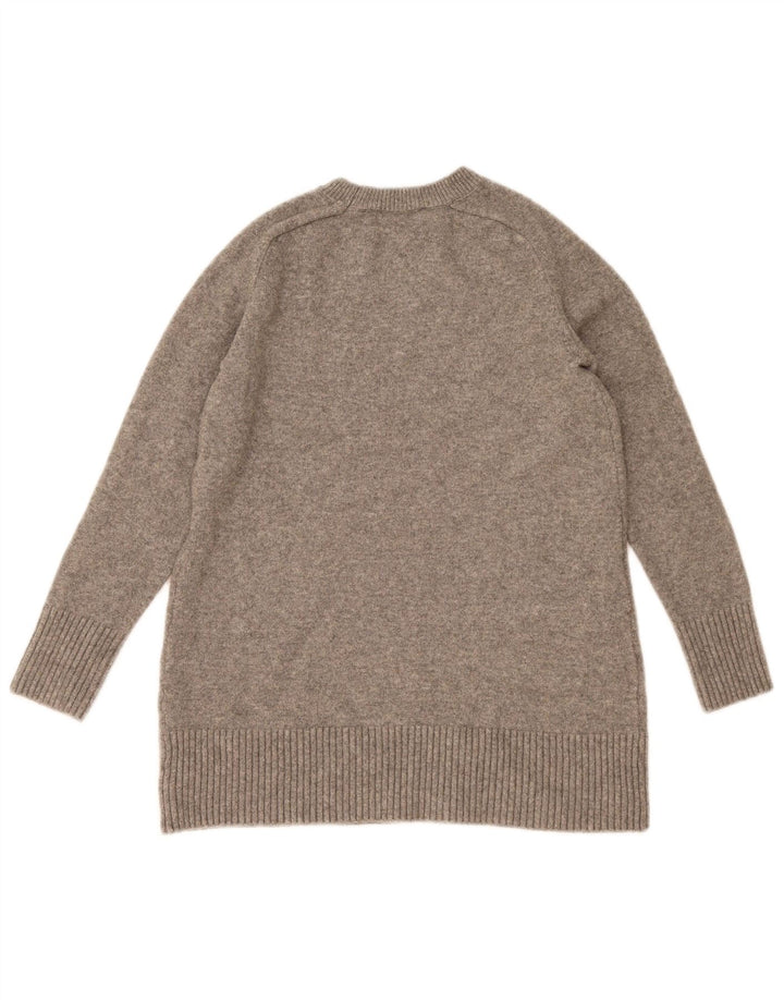 Maglione maglione con scollo a barca da donna Zara UK 12 Poliestere screziato grigio medio