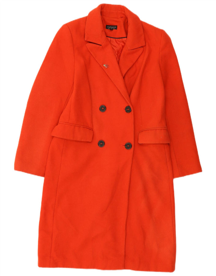 Cappotto doppiopetto da donna Topshop UK 10 piccolo lana arancione